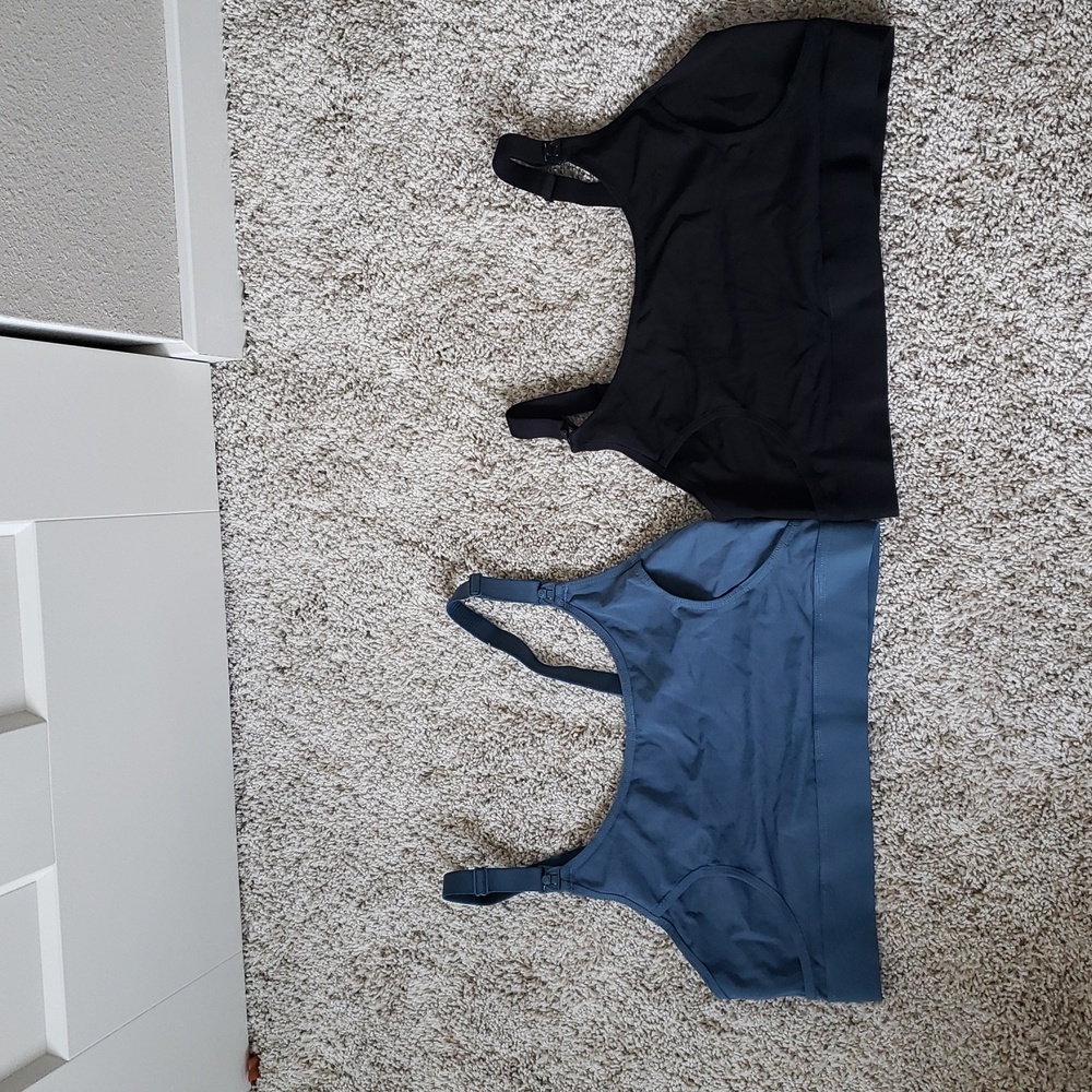 Momcozy Blue and Black Nursing Bras